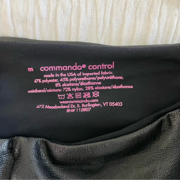 Commando Control Faux Leather High Rise Legging‎ Pants Black Medium Slimming M - Picture 11 of 14